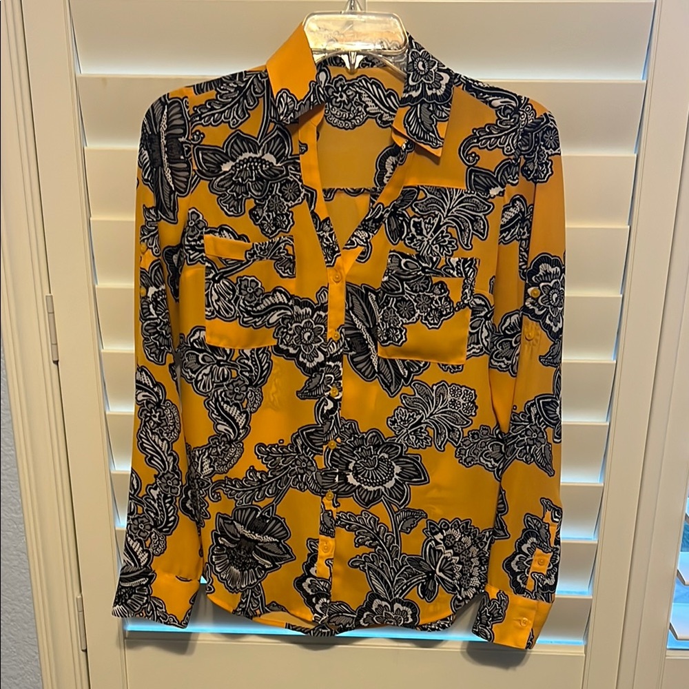 Floral Yellow and Black Men's Shirt
